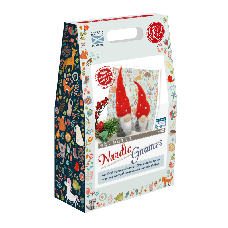 Kit creativo in lana cardata - gnomi