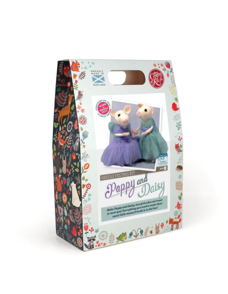 Kit creativo in lana cardata - Poppy e Daisy