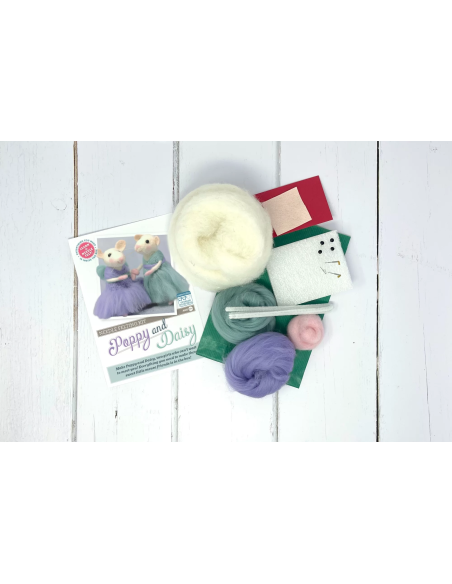 Kit creativo in lana cardata - Poppy e Daisy