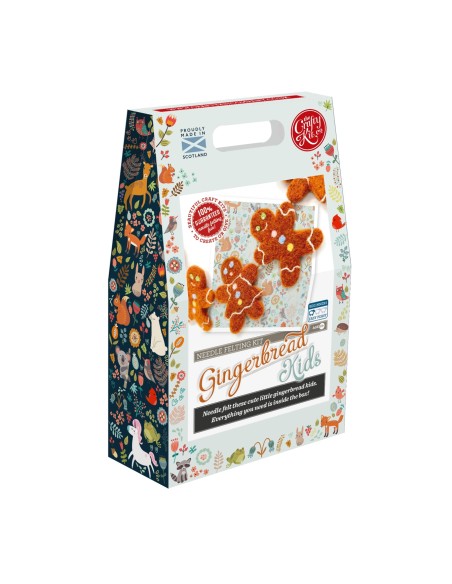 Kit creativo in lana cardata - omini di pan di zenzero