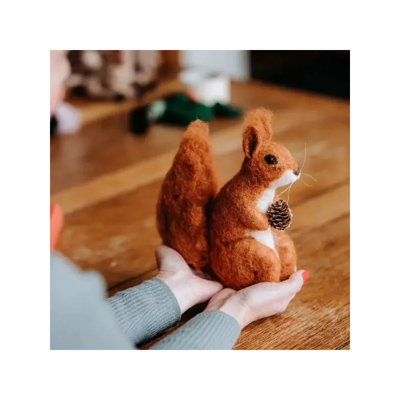 Kit creativo in lana cardata - scoiattolo rosso