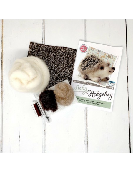 Kit creativo in lana cardata - piccolo riccio