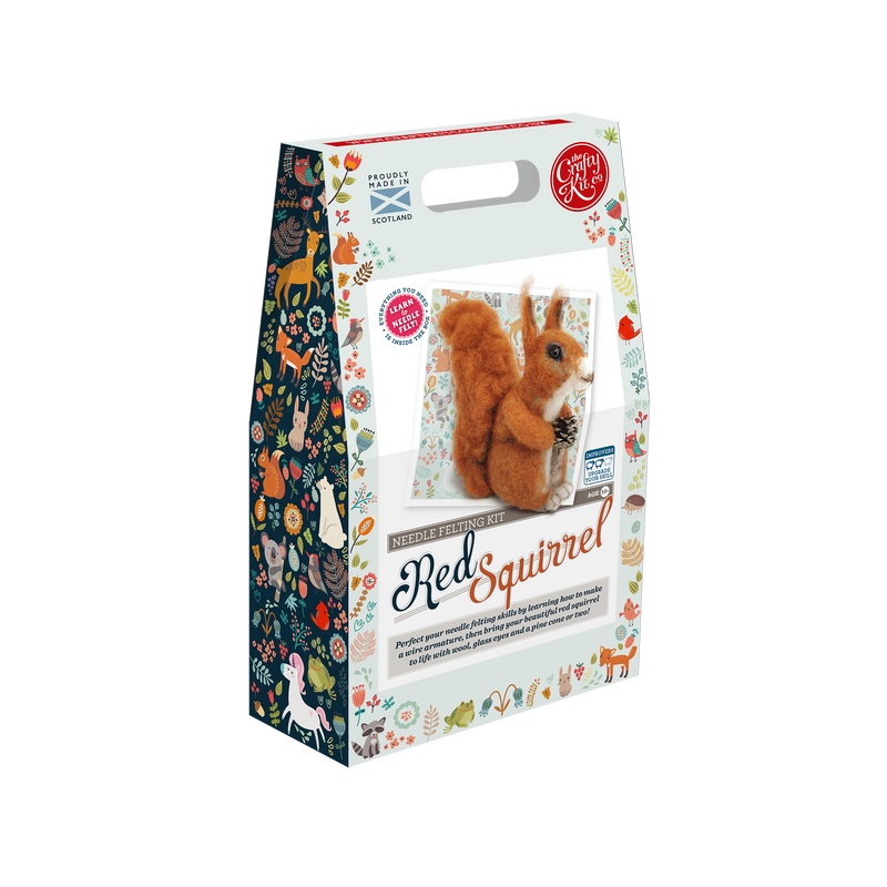 Kit creativo in lana cardata - scoiattolo rosso