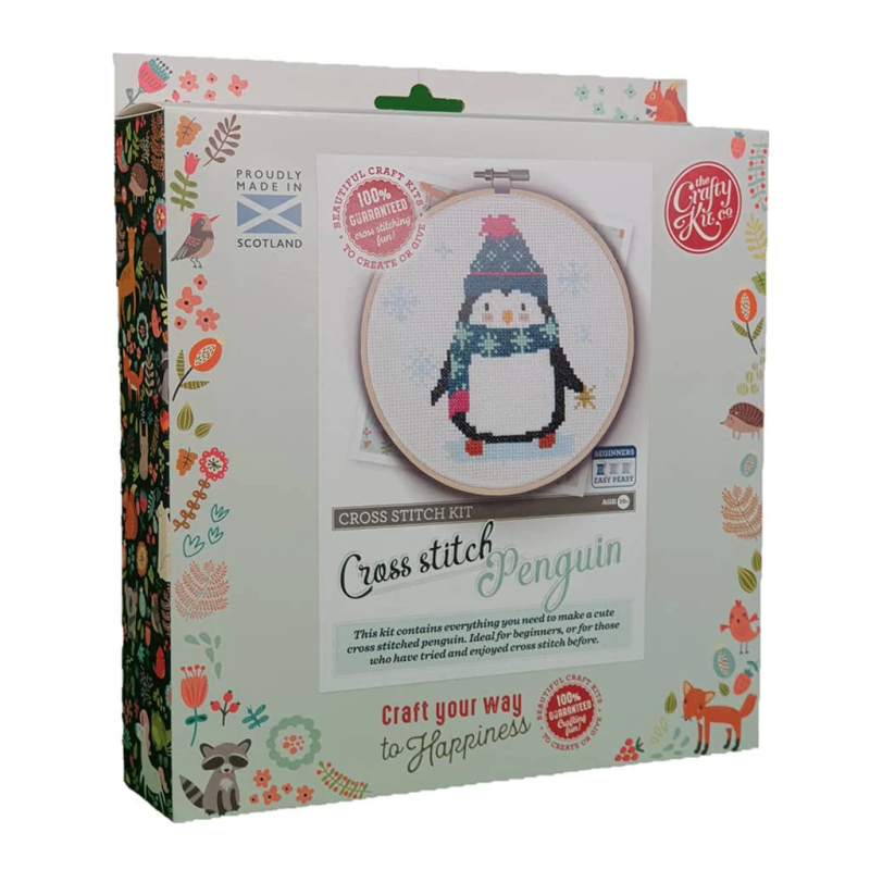 Kit creativo ricamo punto croce - pinguino