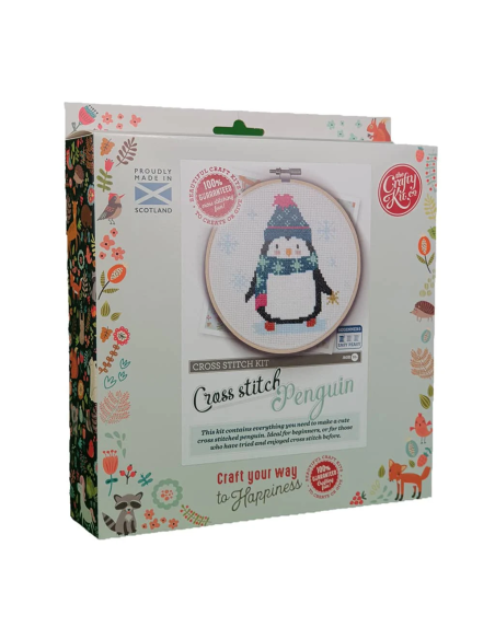 Kit creativo ricamo punto croce - pinguino